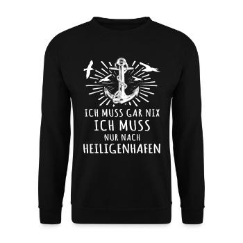 Heiligenhafen - Unisex Pullover - Schwarz - Vorne - Alina (178cm) & Michal (187cm)