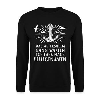 Heiligenhafen - Unisex Pullover - Schwarz - Vorne - Alina (178cm) & Michal (187cm)