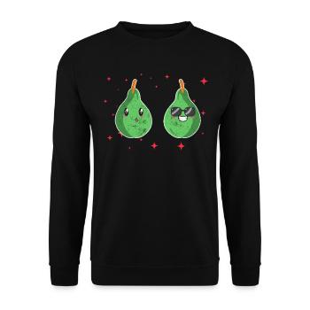 Cute Pear Couple Hugging Pear Fruit Lovers - Unisex Pullover - Schwarz - Vorne - Alina (178cm) & Michal (187cm)
