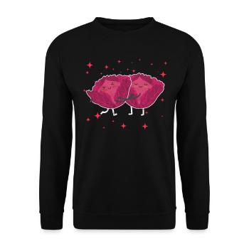 Cute Red Cabbage Couple Hugging Red Cabbage Lovers - Unisex Sweatshirt - black - Front - Alina (178cm) & Michal (187cm)