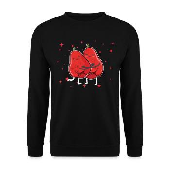 Mignon Rose Pomme Couple Étreindre Rose Pomme Fruit - Sweat-shirt Unisexe - noir - Devant - Alina (178cm) & Michal (187cm)