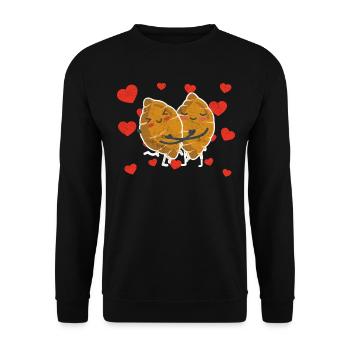 Couple d’igname mignon étreignant les amateurs de légumes d’igname - Sweat-shirt Unisexe - noir - Devant - Alina (178cm) & Michal (187cm)