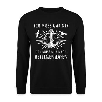Heiligenhafen - Unisex Pullover - Schwarz - Vorne - Alina (178cm) & Michal (187cm)