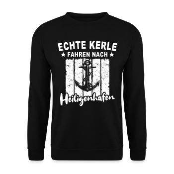 Heiligenhafen - Unisex Pullover - Schwarz - Vorne - Alina (178cm) & Michal (187cm)