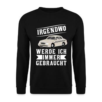 Lustige Taxifahrer Witze und Sprüche Taxifahrerin - Unisex Pullover - Schwarz - Vorne - Alina (178cm) & Michal (187cm)