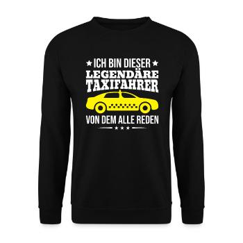 Taxifahrer Sauberkeit und Gepflegtes Fahrzeug - Unisex Pullover - Schwarz - Vorne - Alina (178cm) & Michal (187cm)