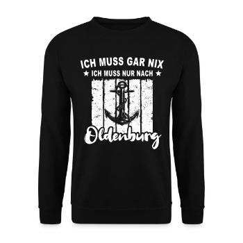 Oldenburg Spruch - Unisex Pullover - Schwarz - Vorne - Alina (178cm) & Michal (187cm)