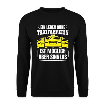 Taxi driver punctuality and reliability - Unisex Sweatshirt - black - Front - Alina (178cm) & Michal (187cm)
