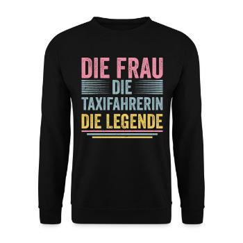 Taxifahrer Pünktlichkeit und Zuverlässigkeit - Unisex Pullover - Schwarz - Vorne - Alina (178cm) & Michal (187cm)