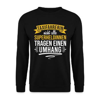 Taxifahrer Taxifahrerin Lustiger Taxi-Arbeiterin - Unisex Pullover - Schwarz - Vorne - Alina (178cm) & Michal (187cm)