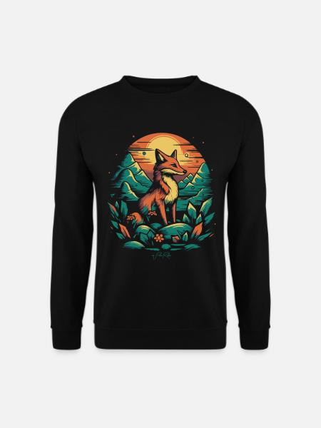 Ein Fuchs auf dem Feld - Unisex Pullover - Schwarz