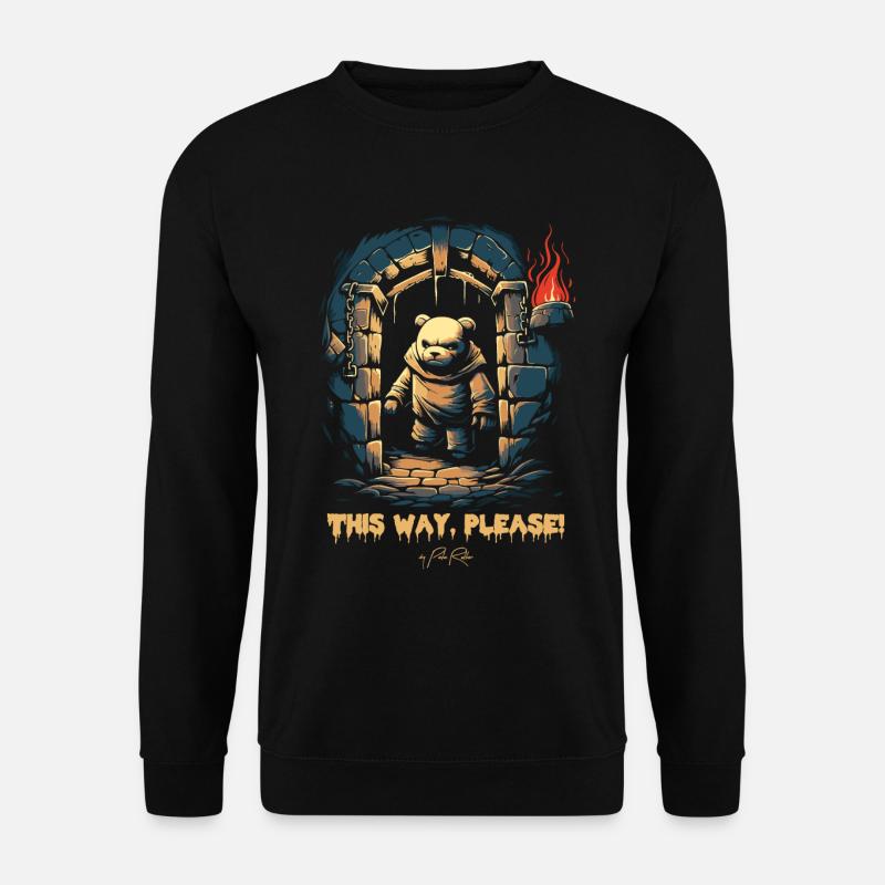 Dieser Weg, bitte - Folge dem Kerker Bären - Unisex Pullover - Schwarz