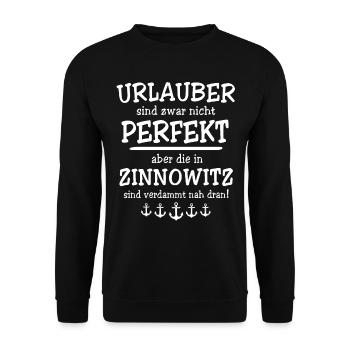 Zinnowitz Sprüche - Unisex Pullover - Schwarz - Vorne - Alina (178cm) & Michal (187cm)