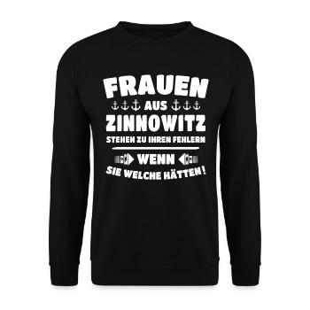 Zinnowitz - Unisex Pullover - Schwarz - Vorne - Alina (178cm) & Michal (187cm)