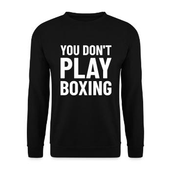 Boxkämpfer, Boxsport, Boxen Geschenkidee - Unisex Pullover - Schwarz - Vorne - Alina (178cm) & Michal (187cm)