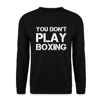 Boxkämpfer, Boxsport, Boxen Geschenkidee - Unisex Pullover - Schwarz - Vorne - Alina (178cm) & Michal (187cm)