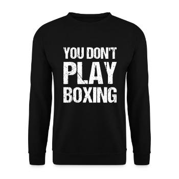 Boxkämpfer, Boxsport, Boxen Geschenkidee - Unisex Pullover - Schwarz - Vorne - Alina (178cm) & Michal (187cm)