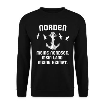 Norden Nordener Norddeutsche - Unisex Pullover - Schwarz - Vorne - Alina (178cm) & Michal (187cm)