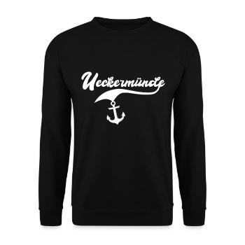 Ueckermünde Sprüche - Unisex Pullover - Schwarz - Vorne - Alina (178cm) & Michal (187cm)