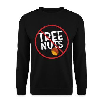No Tree Nuts Allergy Awareness Warning Allergic - Unisex Pullover - Schwarz - Vorne - Alina (178cm) & Michal (187cm)