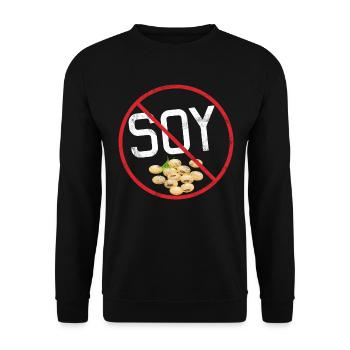 No Soy Allergy Awareness Warning Allergic - Unisex Pullover - Schwarz - Vorne - Alina (178cm) & Michal (187cm)