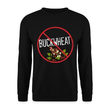No Buckwheat Allergy Awareness Warning Allergic - Unisex Sweatshirt - black - Front - Alina (178cm) & Michal (187cm)