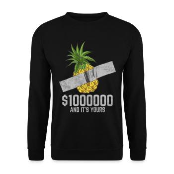 Duct Tape Pineapple Fruit Lover Funny Quote - Unisex Pullover - Schwarz - Vorne - Alina (178cm) & Michal (187cm)