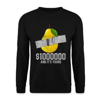 Duct Tape Pear Fruit Lover Funny Quote - Unisex Pullover - Schwarz - Vorne - Alina (178cm) & Michal (187cm)