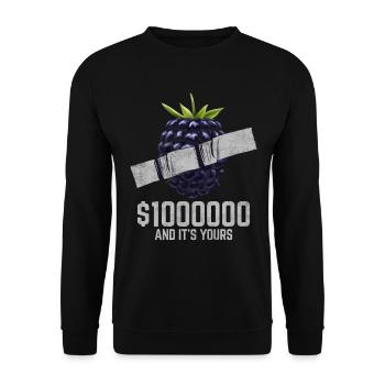 Ruban adhésif sureau Fruit amant citation drôle - Sweat-shirt Unisexe - noir - Devant - Alina (178cm) & Michal (187cm)