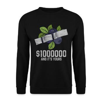Ruban adhésif Huckleberry Fruit Lover citation drôle - Sweat-shirt Unisexe - noir - Devant - Alina (178cm) & Michal (187cm)