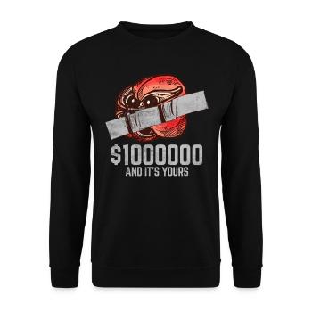 Ruban adhésif Ackee Fruit Lover citation drôle - Sweat-shirt Unisexe - noir - Devant - Alina (178cm) & Michal (187cm)