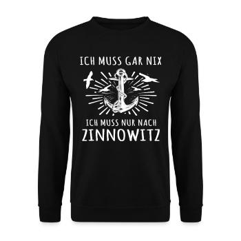 Zinnowitz Urlaub - Unisex Pullover - Schwarz - Vorne - Alina (178cm) & Michal (187cm)