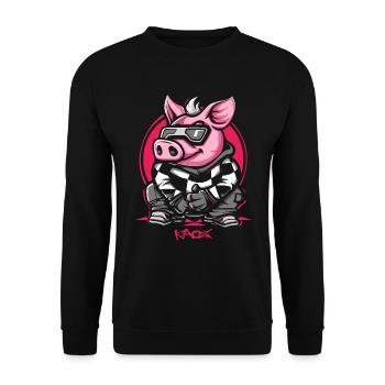 Cool Winter Ski Snowboard Cochon - Sweat-shirt Unisexe - noir - Devant - Alina (178cm) & Michal (187cm)