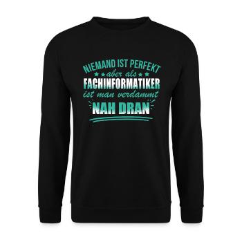 Lustige Fachinformatiker Arbeiter Programmierer - Unisex Sweatshirt - black - Front - Alina (178cm) & Michal (187cm)