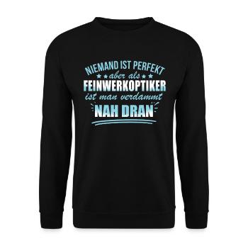 Lustige Feinwerkoptiker Beruf Arbeit Optiker - Unisex Sweatshirt - black - Front - Alina (178cm) & Michal (187cm)