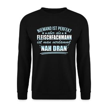 Lustige Fleischfachmann Arbeiter Metzger - Unisex Sweatshirt - black - Front - Alina (178cm) & Michal (187cm)