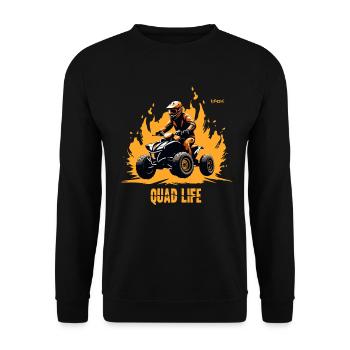 Quad Life : Moto Motocross - Sweat-shirt Unisexe - noir - Devant - Alina (178cm) & Michal (187cm)