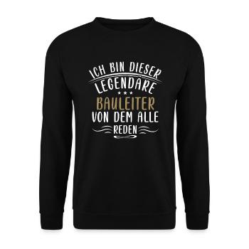 Lustige Bauleiter Baustelle Bauarbeiter Bauprojekt - Unisex Pullover - Schwarz - Vorne - Alina (178cm) & Michal (187cm)