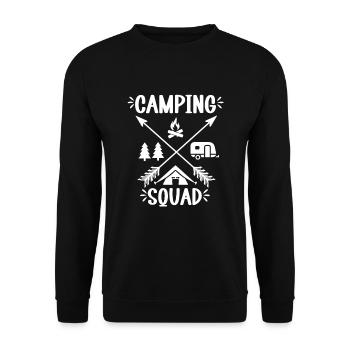 Camping Squad Lustiger Familienausflug - Unisex Pullover - Schwarz - Vorne - Alina (178cm) & Michal (187cm)
