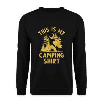This is My Camping Shirt - Unisex Sweatshirt - black - Front - Alina (178cm) & Michal (187cm)