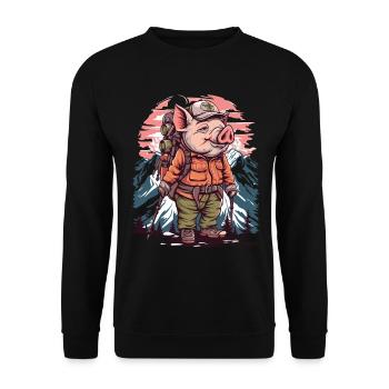 Randonnée nordique Randonneur Cochon - Sweat-shirt Unisexe - noir - Devant - Alina (178cm) & Michal (187cm)