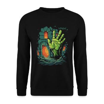 Die Verlies Zombie Hand - Unisex Pullover - Schwarz - Vorne - Alina (178cm) & Michal (187cm)