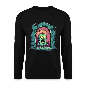 Petit Homme du Donjon - Sweat-shirt Unisexe - noir - Devant - Alina (178cm) & Michal (187cm)
