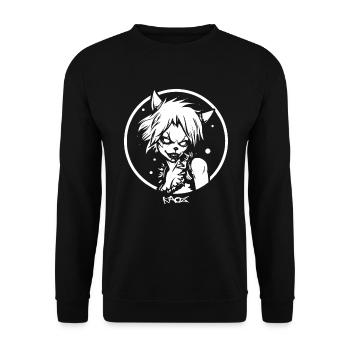 A Werewolf Lady: Horror Emblem - Unisex Sweatshirt - black - Front - Alina (178cm) & Michal (187cm)