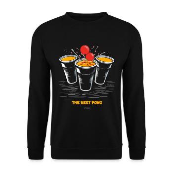 The best pong is beer pong - Unisex Sweatshirt - black - Front - Alina (178cm) & Michal (187cm)