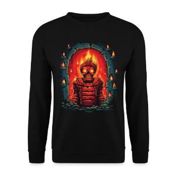 Der Zorn des Zombie-Kerker-Pharaos - Unisex Pullover - Schwarz - Vorne - Alina (178cm) & Michal (187cm)