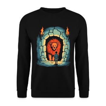 The Quiet, Friendly Dungeon Lion with Friend - Unisex Sweatshirt - black - Front - Alina (178cm) & Michal (187cm)