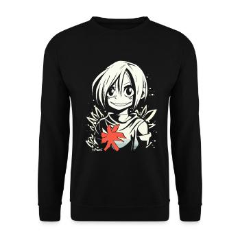 La sympathique fille d'anime - Sweat-shirt Unisexe - noir - Devant - Alina (178cm) & Michal (187cm)