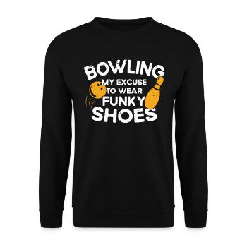 My Excuse To Wear Funky Shoes - Bowling - Unisex Sweatshirt - black - Front - Alina (178cm) & Michal (187cm)