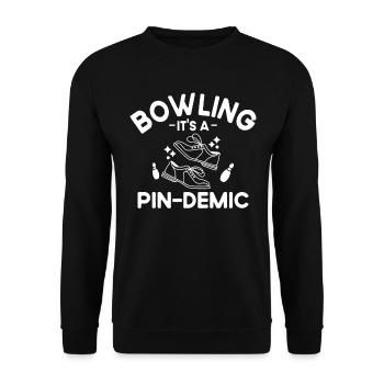 Bowling : C’est une aiguille de bowling pour femmes - Sweat-shirt Unisexe - noir - Devant - Alina (178cm) & Michal (187cm)